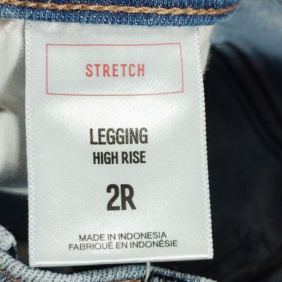 Express 2R Jeans Blue Denim Floral Embroidery Festival Boho High Leggings - Picture 7 of 11